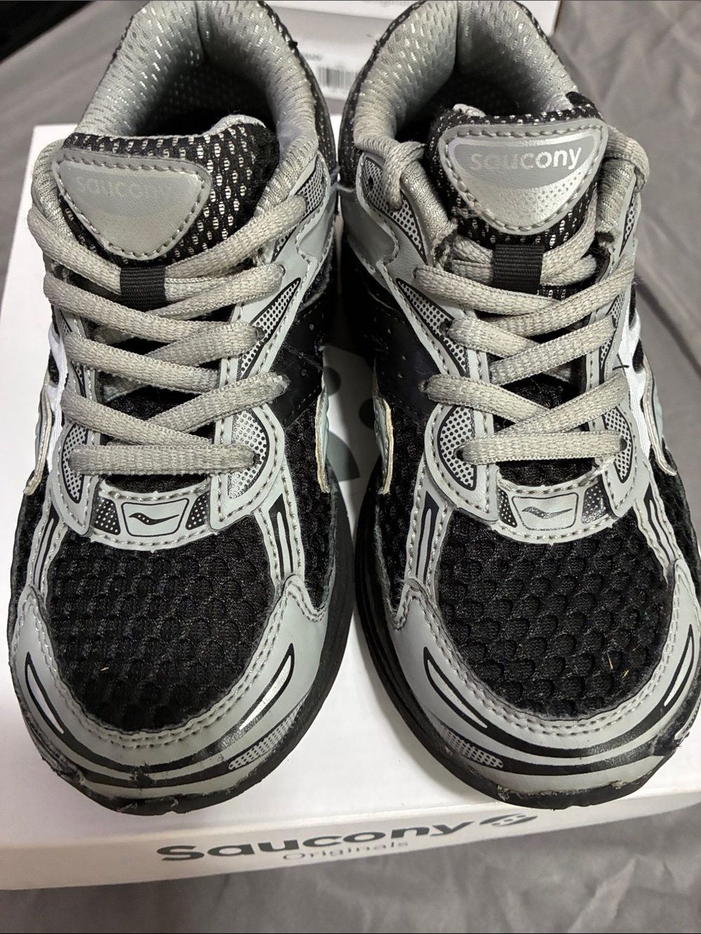 Saucony Kids Black and Gray Athletic Sneakers